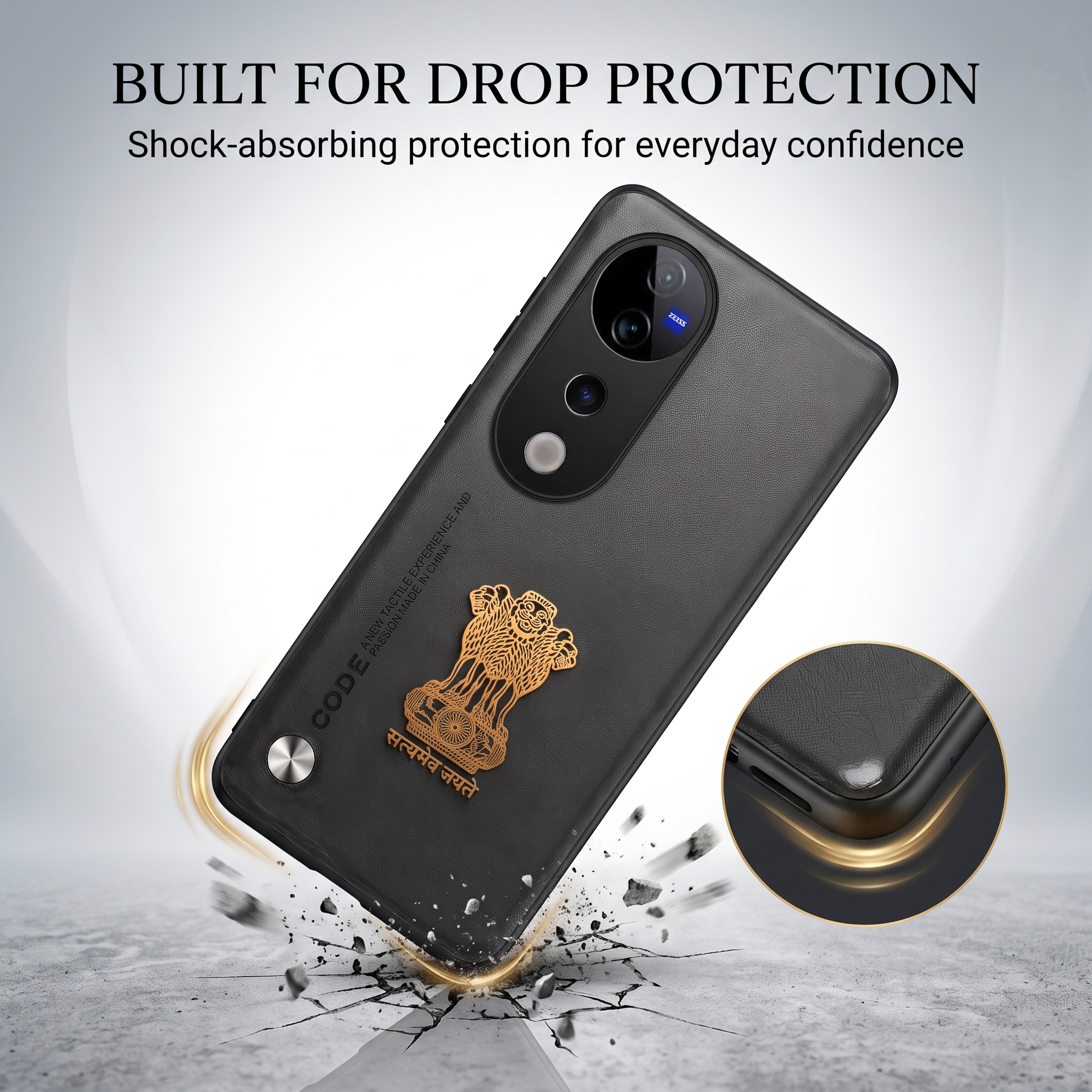 Vivo T3 Ultra 5G Satyamev Jayate Vegan Leather Back Case