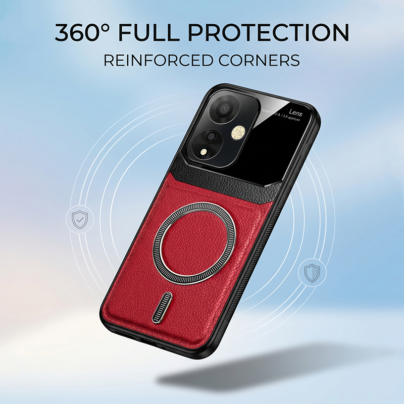 Oppo A59 5G Premium Magsafe Magnetic Leather Lens Protective Case