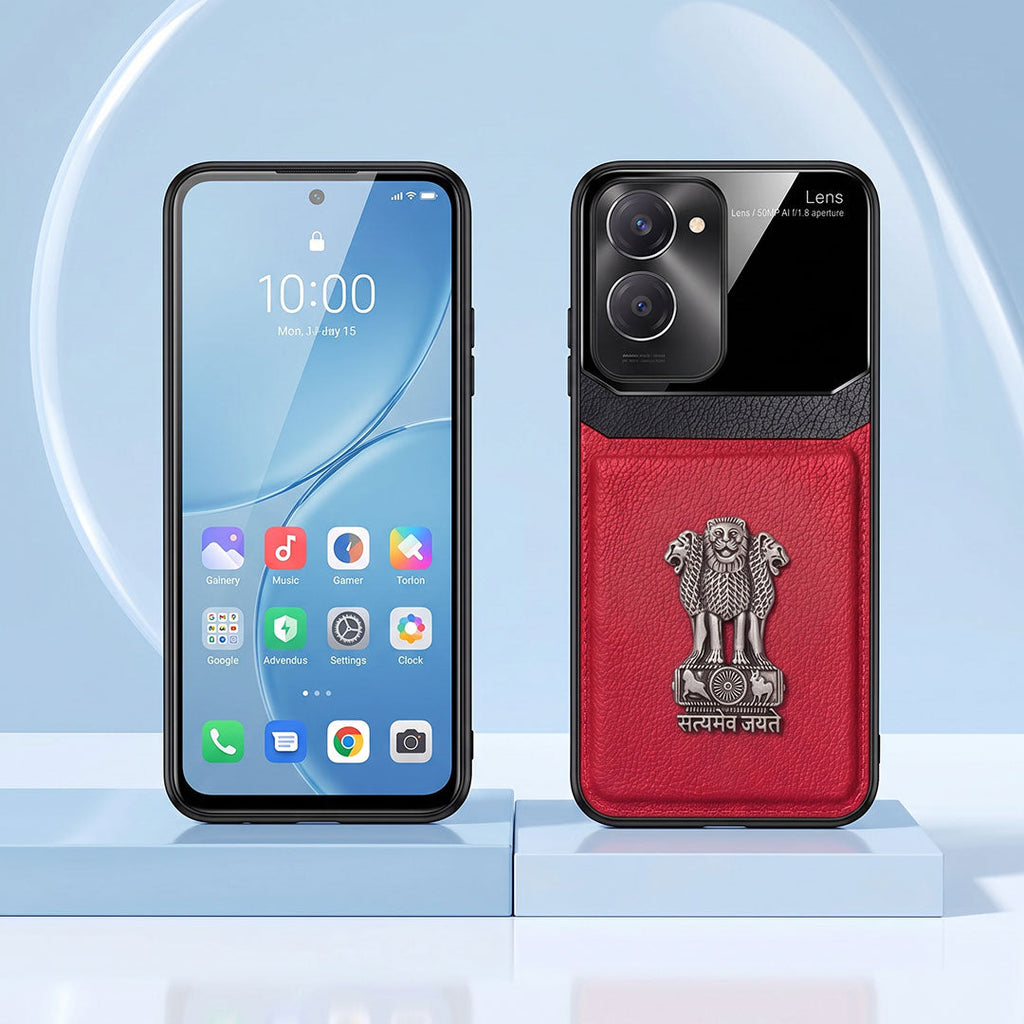 Vivo Y28s 5G Satyamev Jayate 3D Metal Leather Back Case