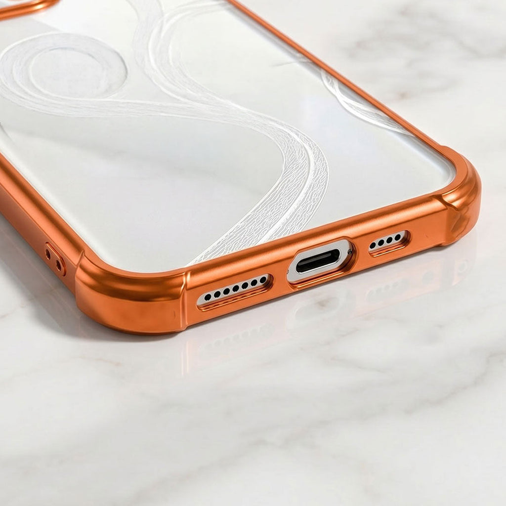 Vivo V70 5G Premium Shockproof Transparent Airbag Cosmic Orange Case