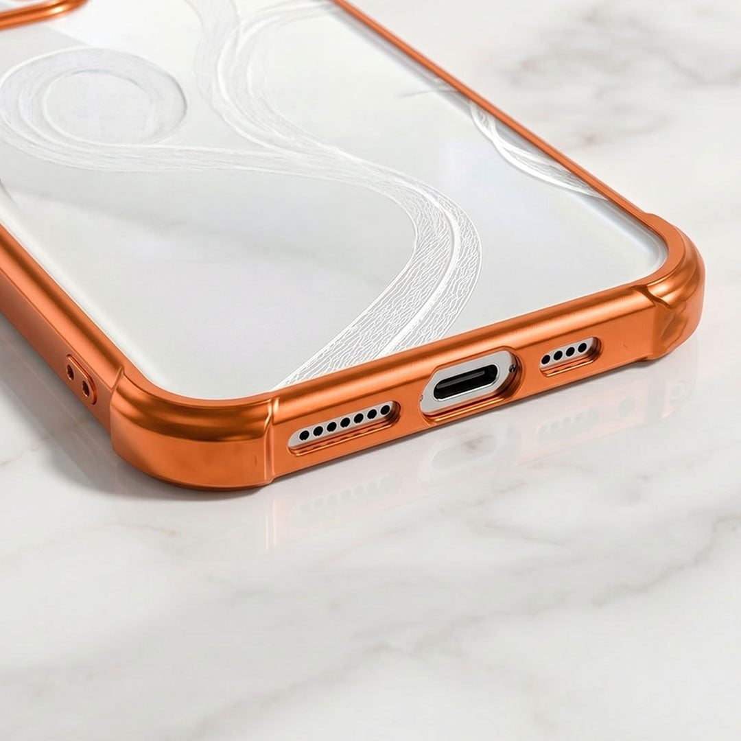 Vivo V70 5G Premium Shockproof Transparent Airbag Cosmic Orange Case