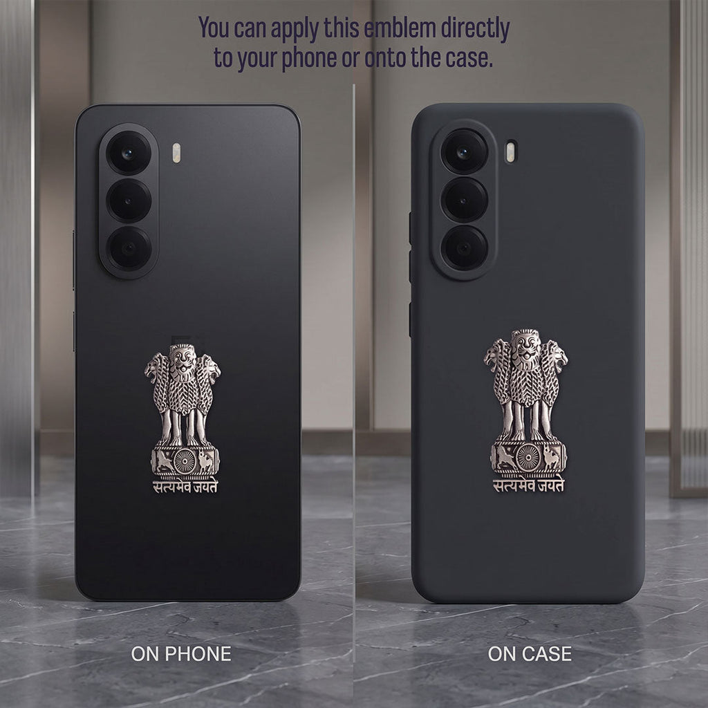 OnePlus Nord CE6 Lite 5G Compatible Satyamev Jayate 3D Metal Emblem Sticker