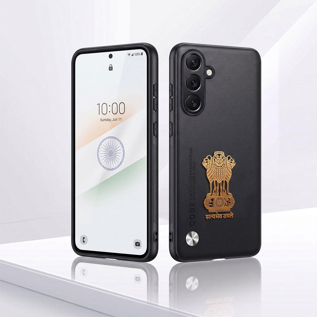 Samsung Galaxy A35 5G Satyamev Jayate Vegan Leather Back Case