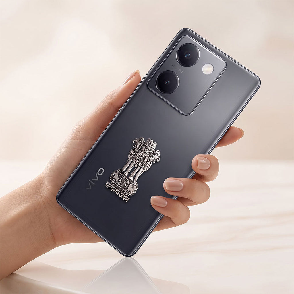 Vivo Y200 Pro 5G Compatible Satyamev Jayate 3D Metal Emblem Sticker