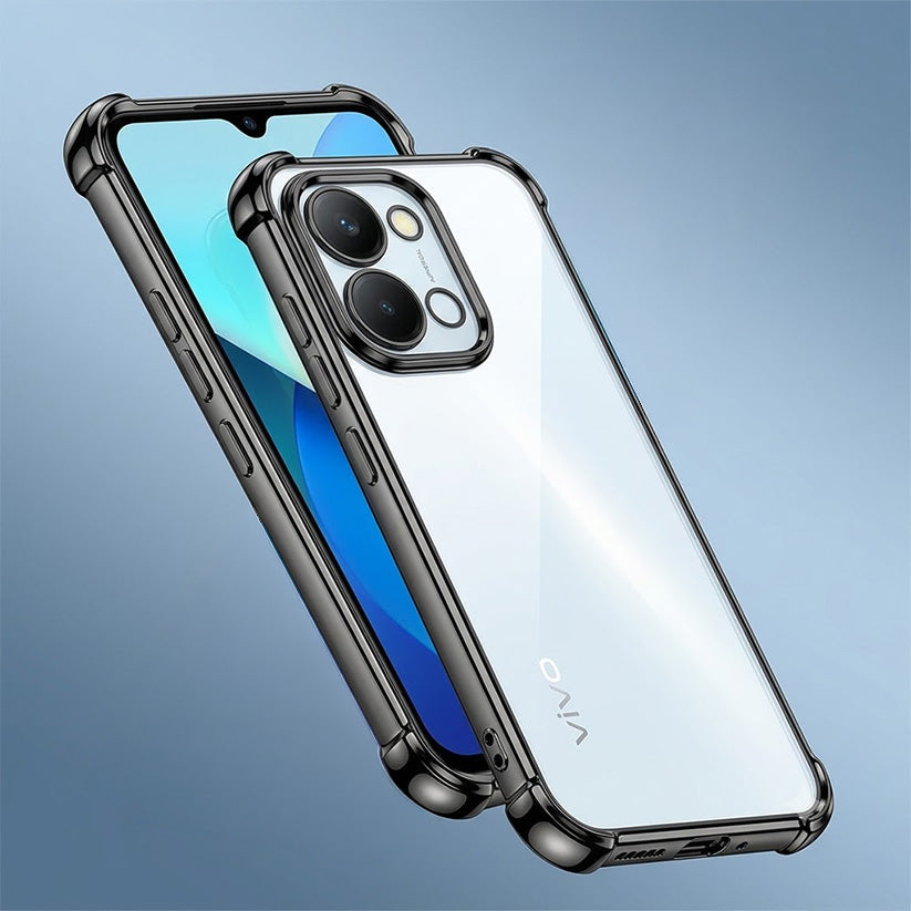 Vivo T5x 5G Anti-Yellow Electroplating Transparent Airbags Case