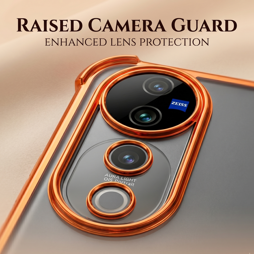 Vivo v40 Pro 5G Premium Shockproof Transparent Airbag Cosmic Orange Case
