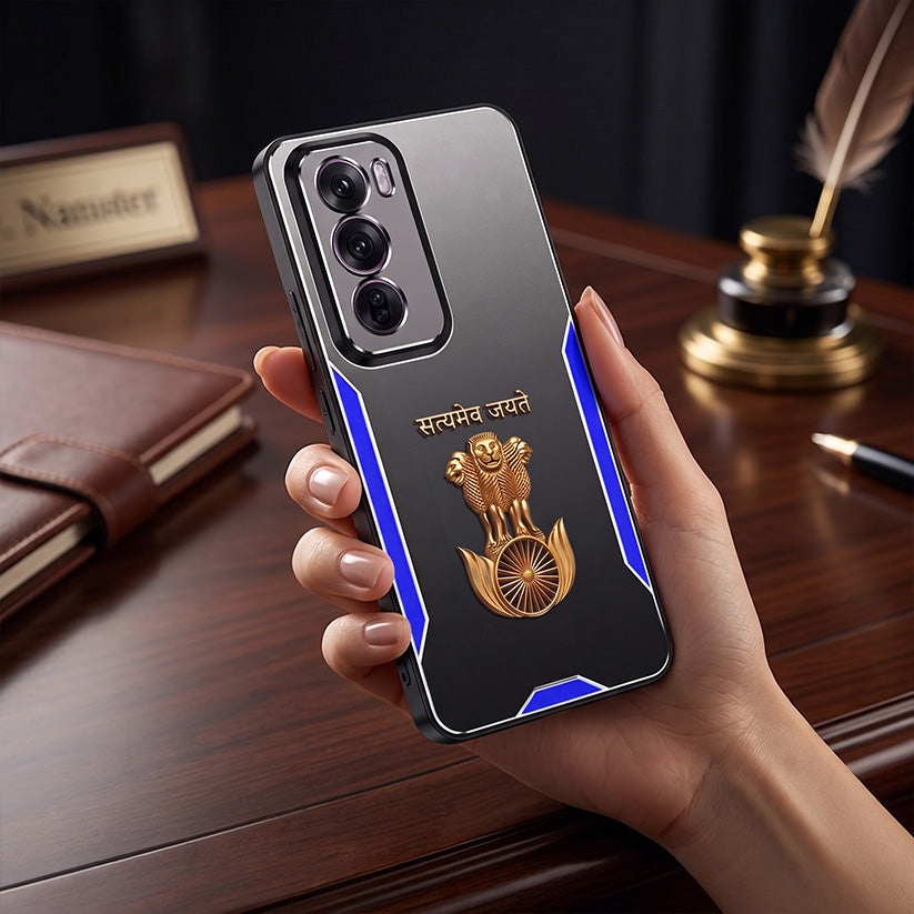 Oppo Reno 12 Pro 5G Satyamev Jayate 3D Metal Aluminium Back Case