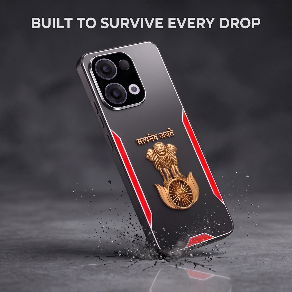 Oppo Reno 13 5G Satyamev Jayate 3D Metal Aluminium Back Case