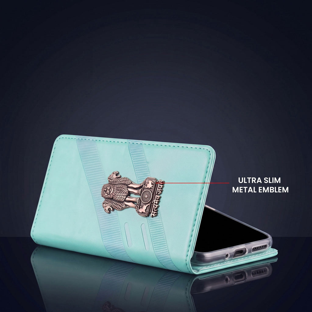 Vivo V40 Pro 5G Satyamev Jayate 3D Emblem Magnetic Flip Wallet Case