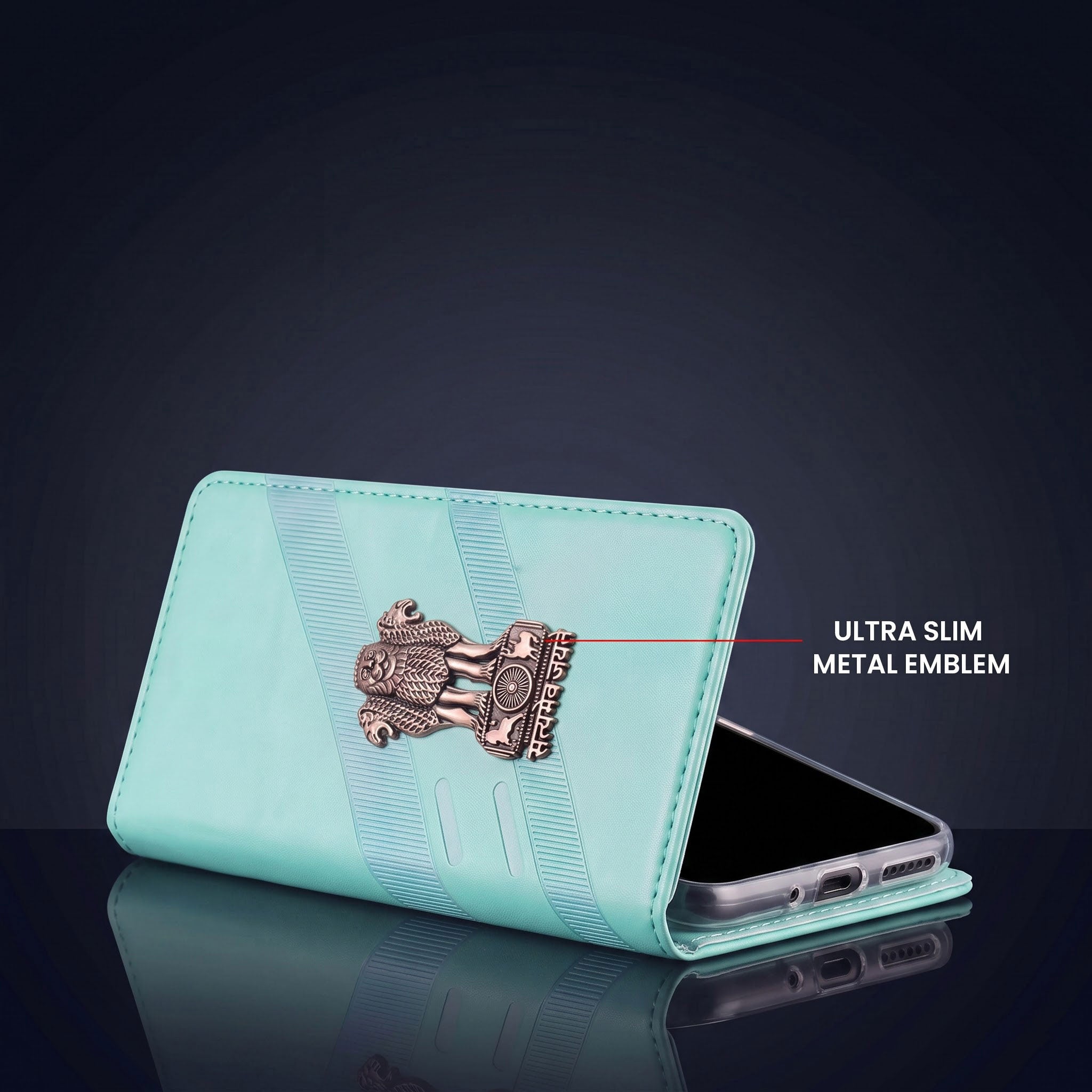 Vivo V40 Pro 5G Satyamev Jayate 3D Emblem Magnetic Flip Wallet Case