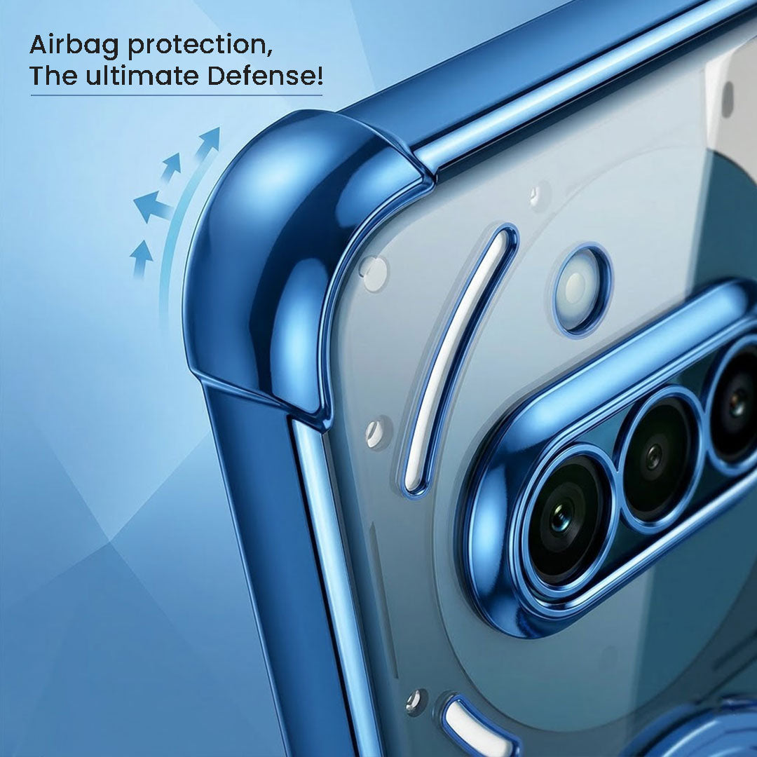 Nothing Phone 3a 5G Luxury Four Corner Invincible Bracket Ring Stand Case