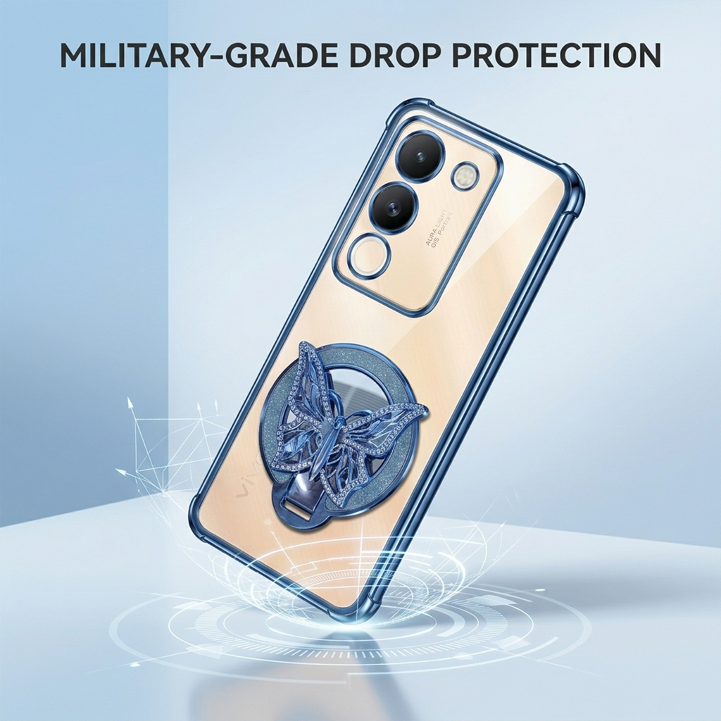 Vivo Y200 5G Premium Butterfly Stand Airbags Case