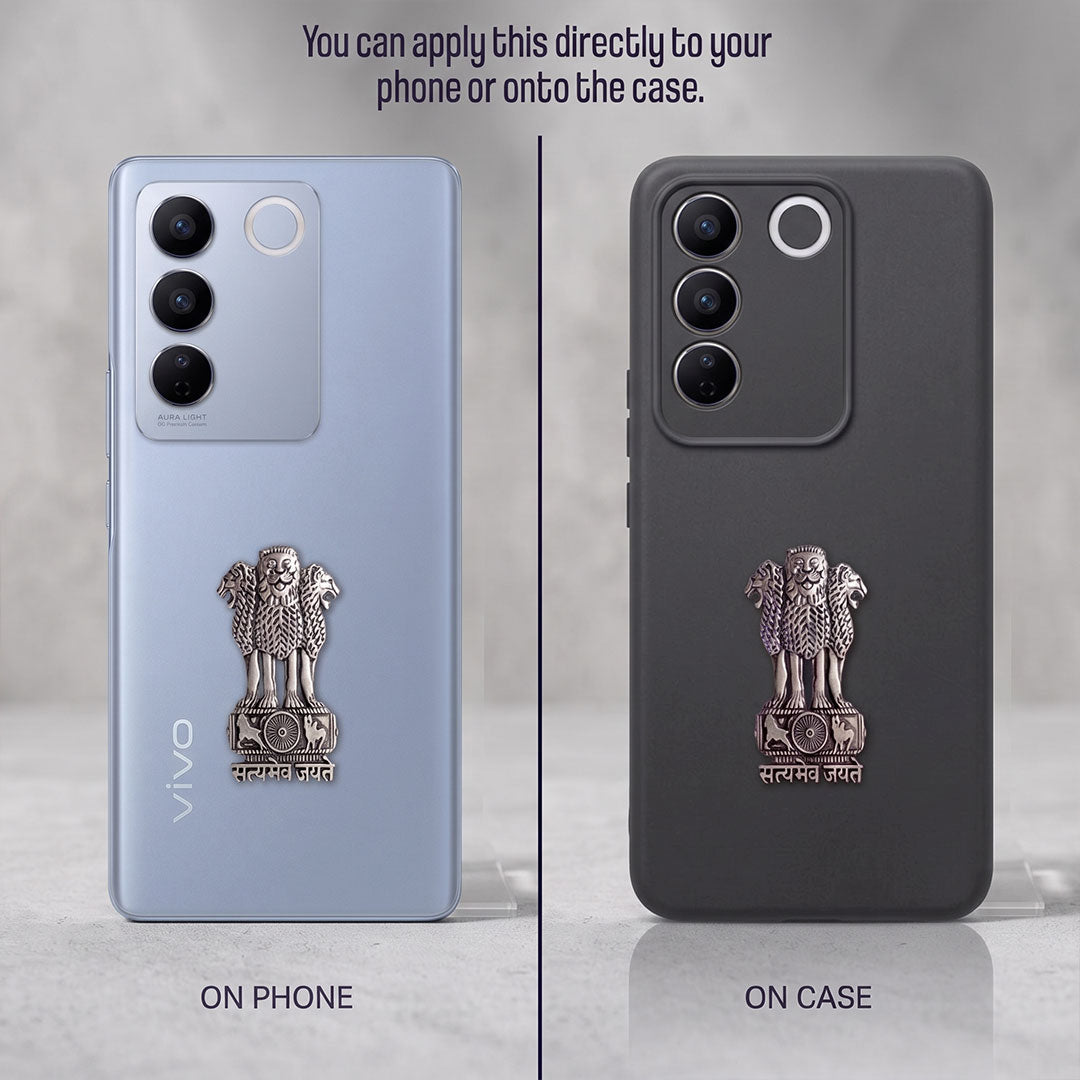 Vivo V27 Pro 5G Compatible Satyamev Jayate 3D Metal Emblem Sticker