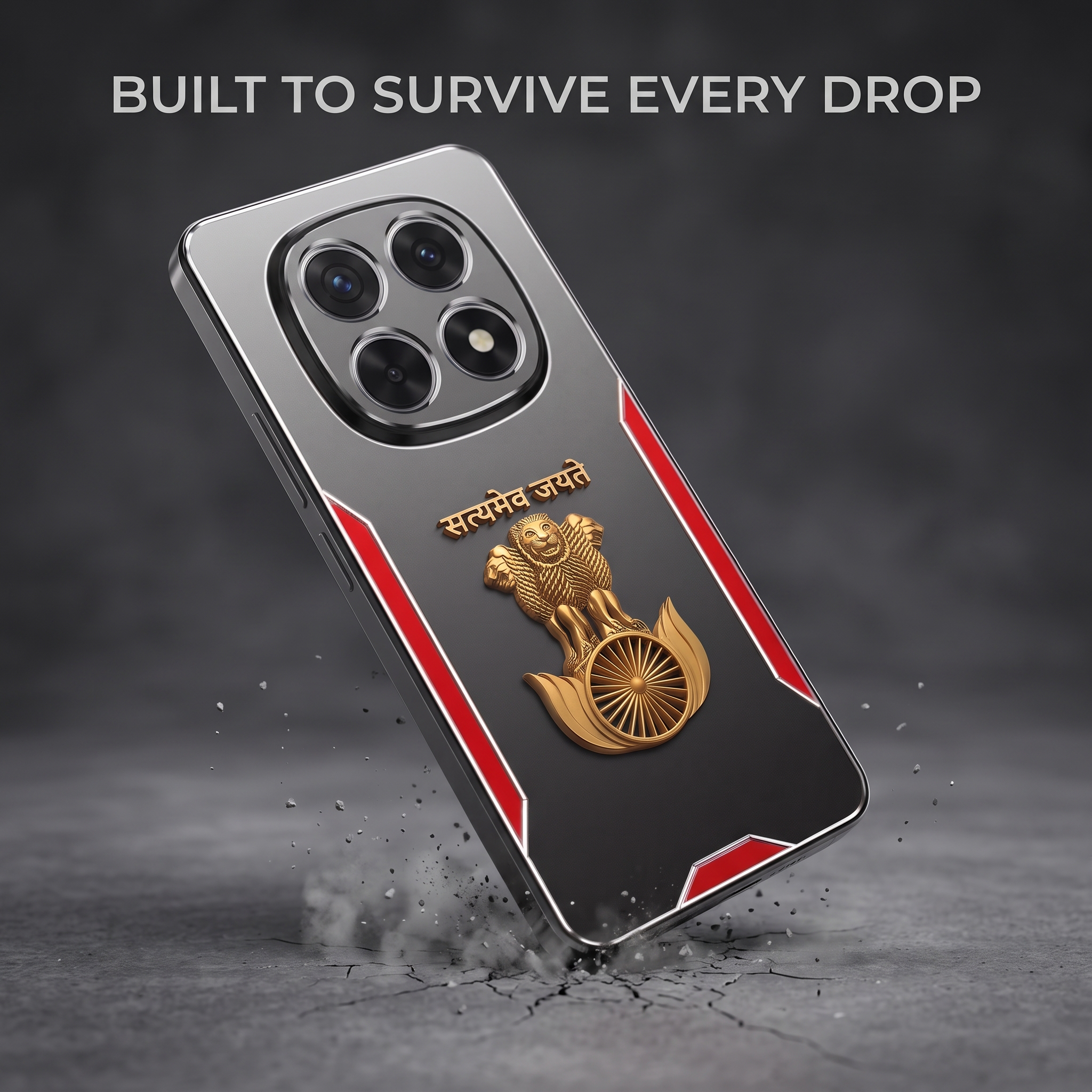 Oppo F29 Pro 5G Satyamev Jayate 3D Metal Aluminium Back Case
