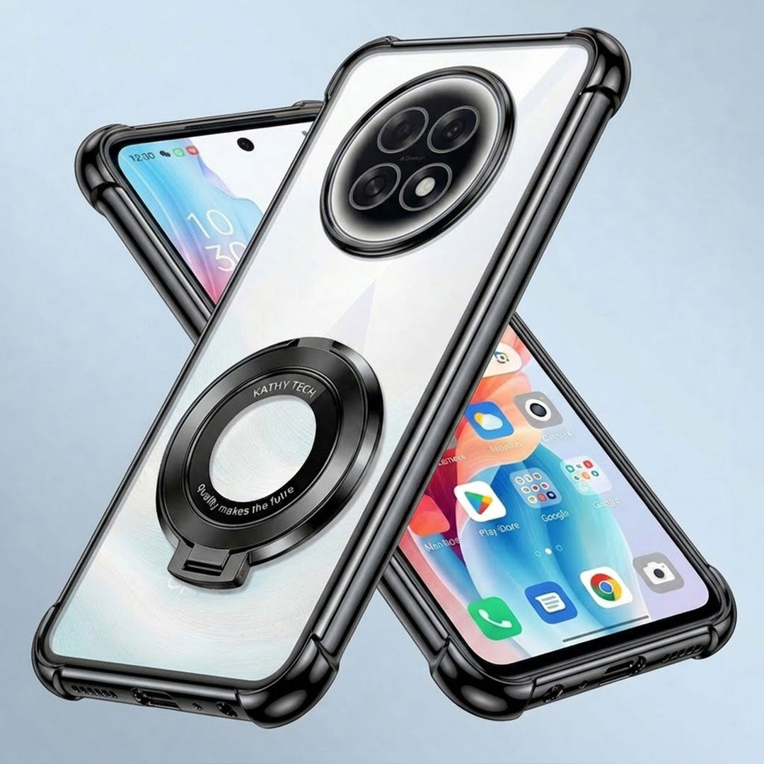 Oppo F31 Pro+ 5G Original Luxury Magnifier Ring Stand Shockproof Airbags Corner Case