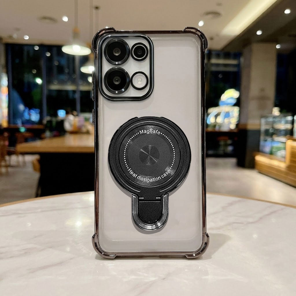 Oppo F31 5G Luxury Four Corner Invincible Bracket Ring Stand Case