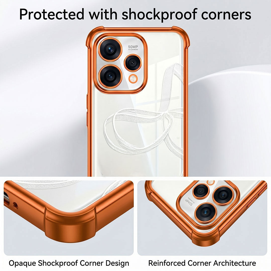Oppo Reno 15 5G Premium Shockproof Transparent Airbag Cosmic Orange Case