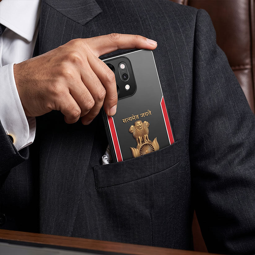 Oppo Reno 14 5G Satyamev Jayate 3D Metal Aluminium Back Case