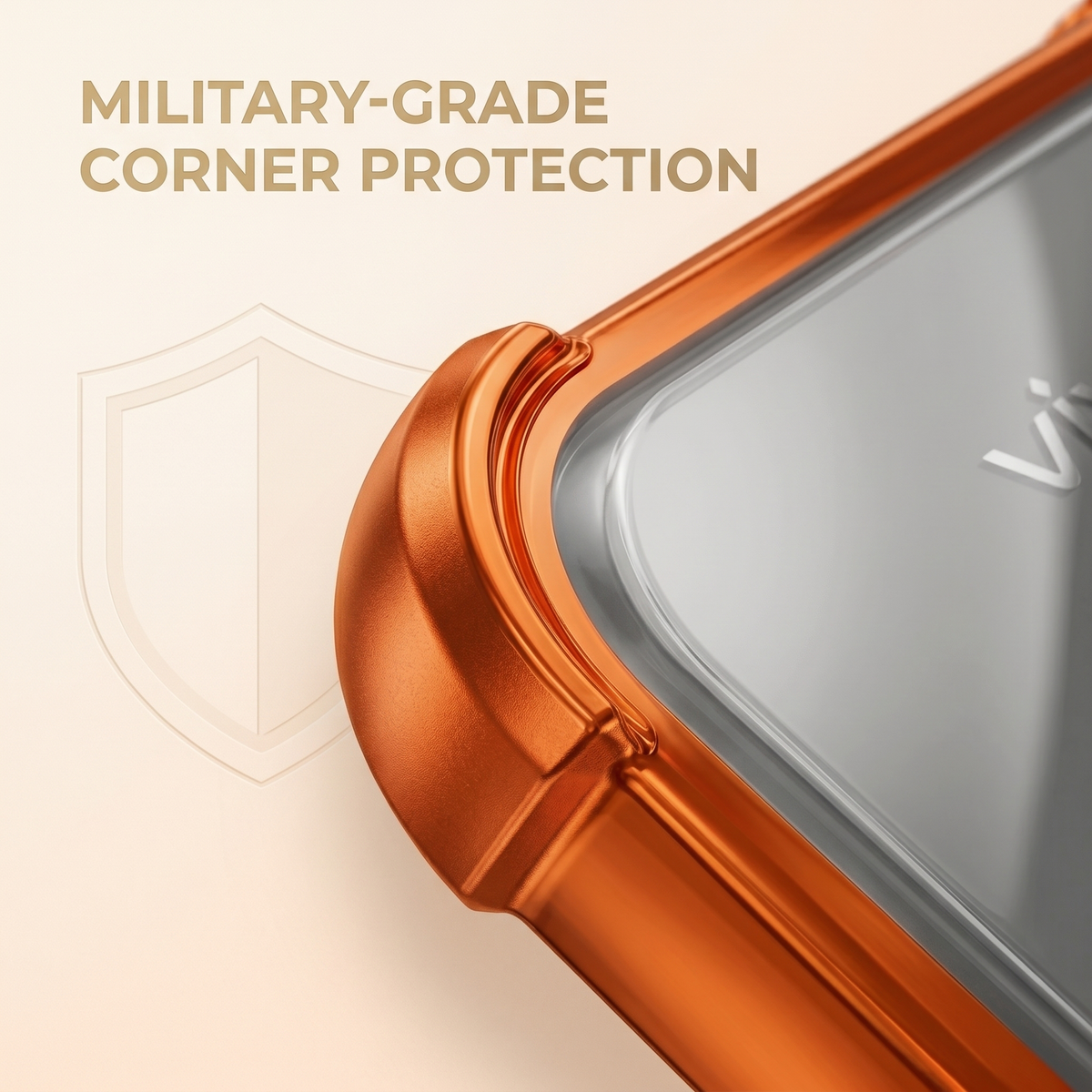 Vivo v50 5G Premium Shockproof Transparent Airbag Cosmic Orange Case