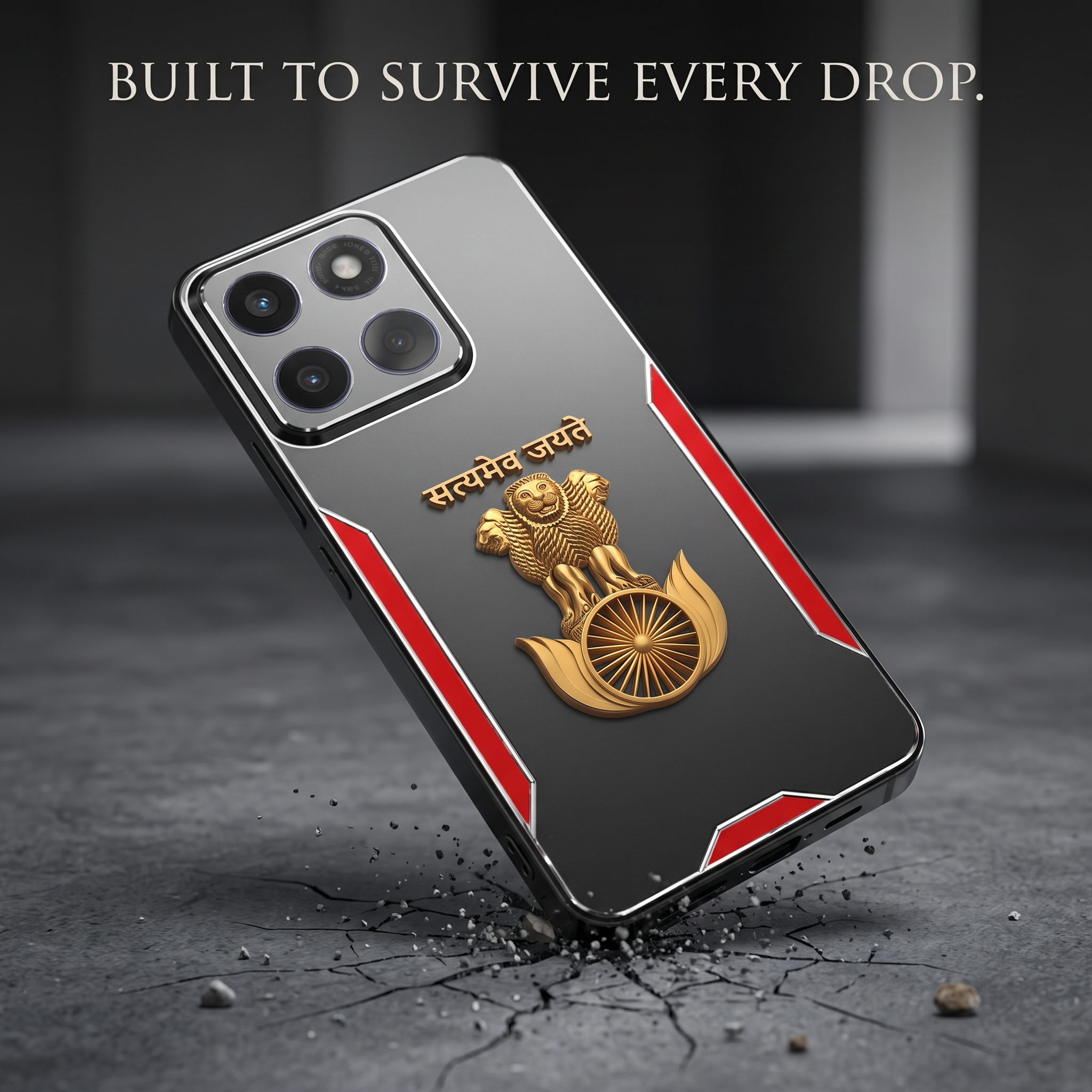 Motorola Edge 60 Fusion 5G Satyamev Jayate 3D Metal Aluminium Back Case