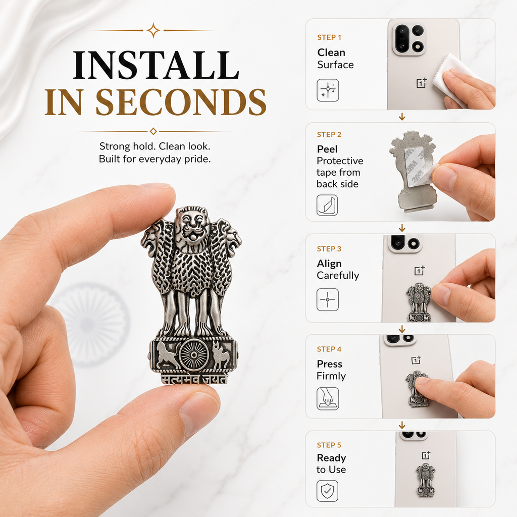 Vivo Y300 5G Compatible Satyamev Jayate 3D Metal Emblem Sticker