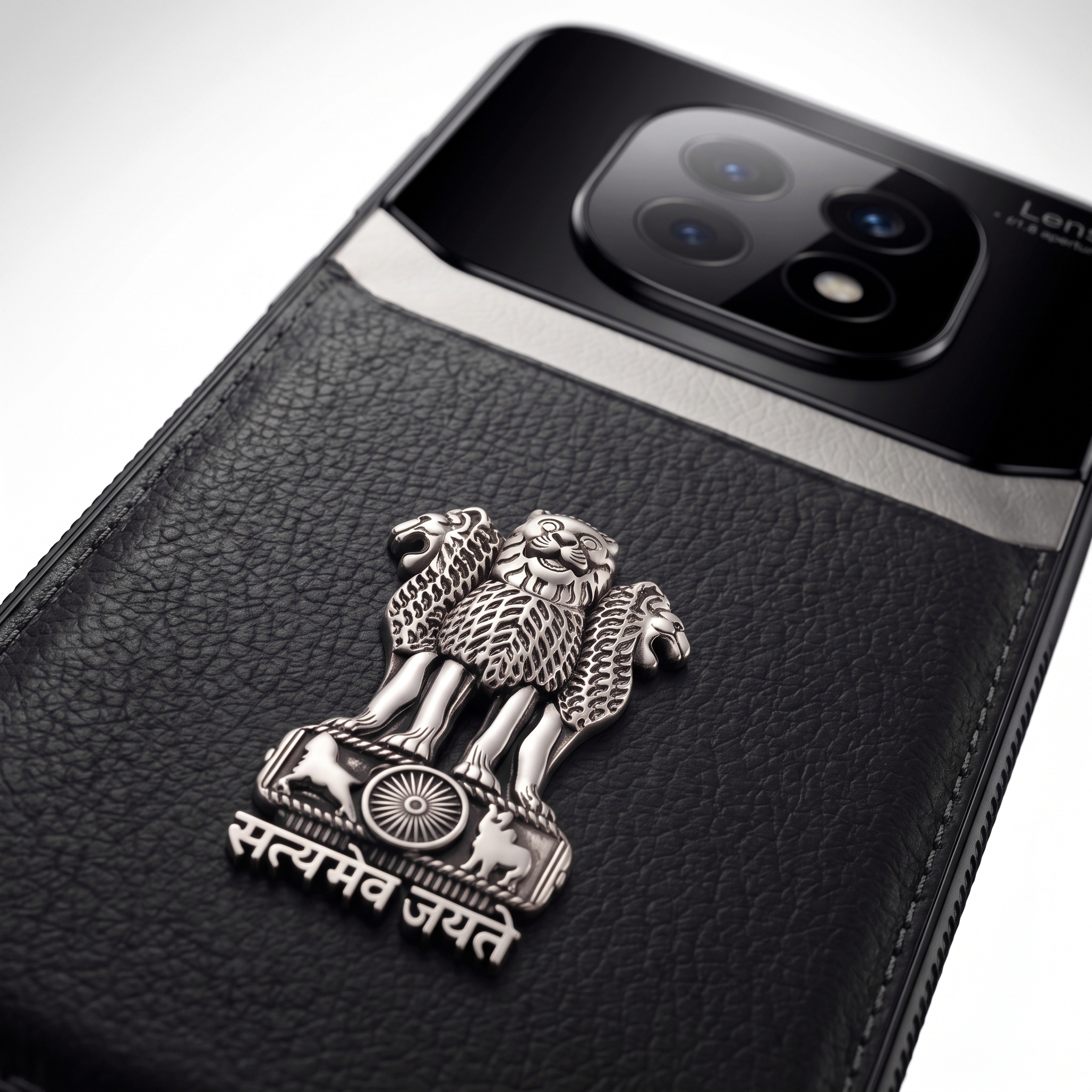 Oppo F29 Pro 5G Satyamev Jayate 3D Metal Leather Back Case