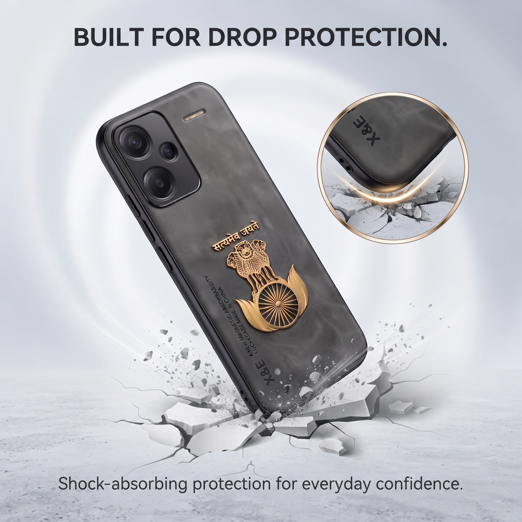 Redmi Note 13 Pro+ 5G Satyamev Jayate Comfortable Leather Phone Case