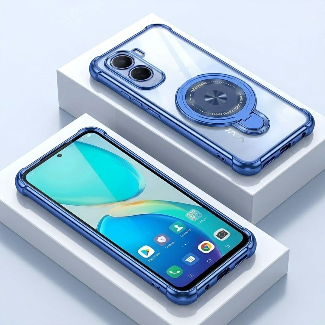 Vivo T5 Pro 5G Luxury Four Corner Invincible Bracket Ring Stand Case