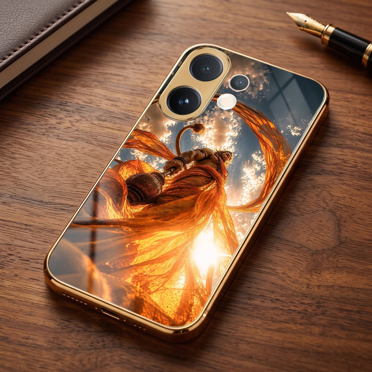 Vivo T4 Pro 5G Divine Hanuman Gold Electroplated Glass Phone Back Case