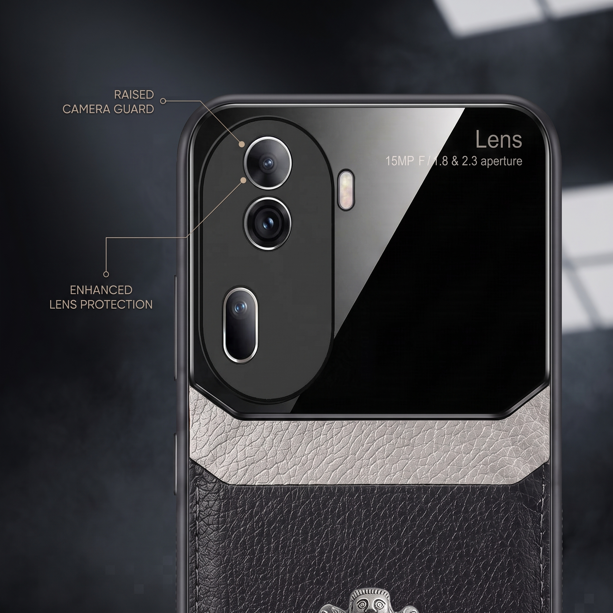 Oppo Reno 11 Pro 5G Satyamev Jayate 3D Metal Leather Back Case
