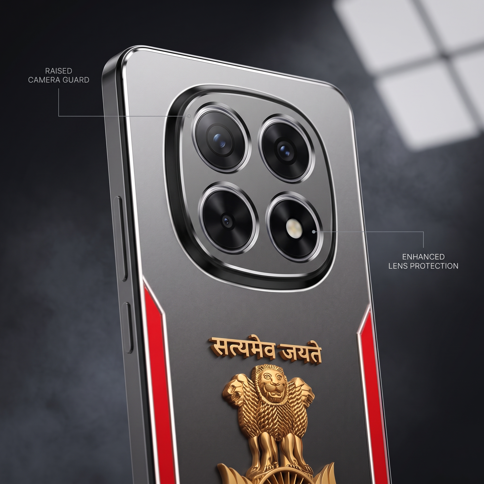 Oppo F29 Pro 5G Satyamev Jayate 3D Metal Aluminium Back Case