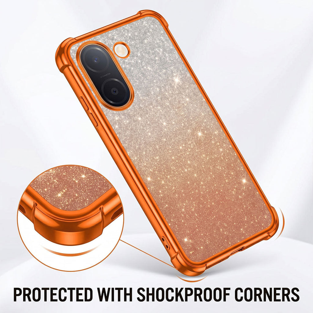 Vivo V60e 5G Luxury Shockproof Shimmer Airbag Cosmic Orange Case