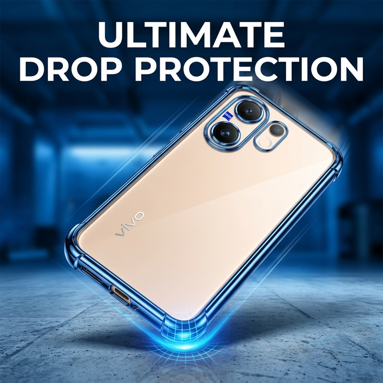 Vivo V60 5G Anti-Yellow Electroplating Transparent Airbags Case