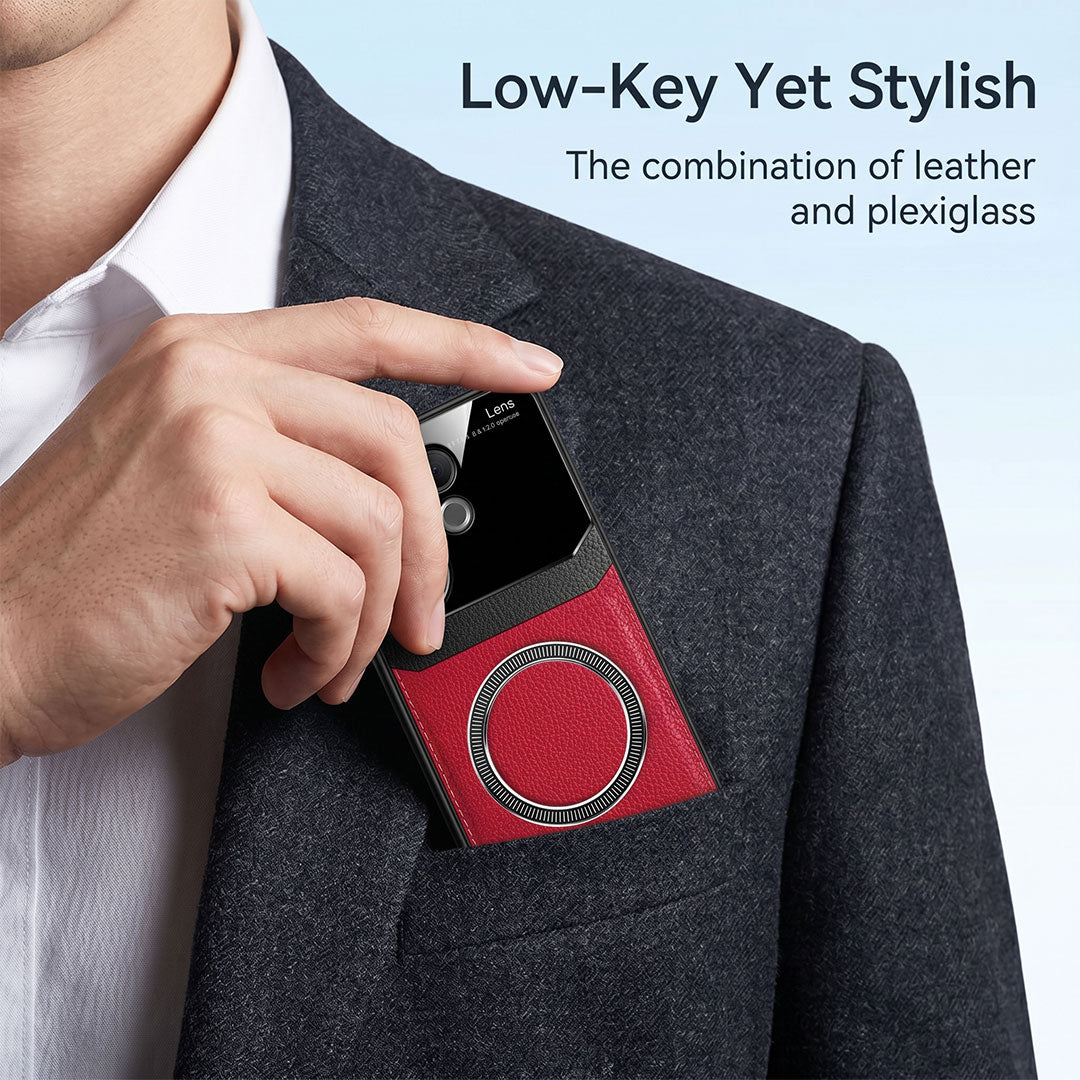 Vivo V60 5G Premium Magsafe Magnetic Leather Lens Protective Case