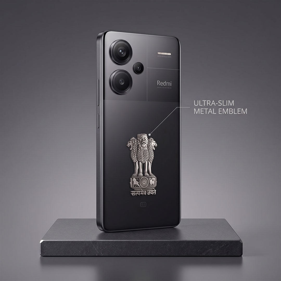 Redmi Note 13 Pro+ 5G Compatible Satyamev Jayate 3D Metal Emblem Sticker