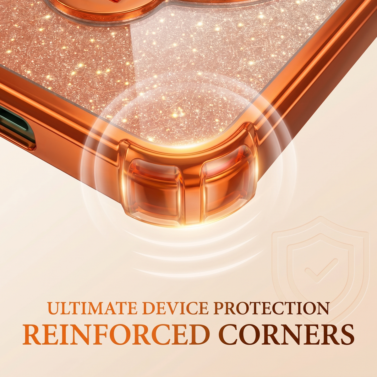 Vivo V60 5G Stress Buster Wheel Rotating Shimmer Airbag Cosmic Orange Case