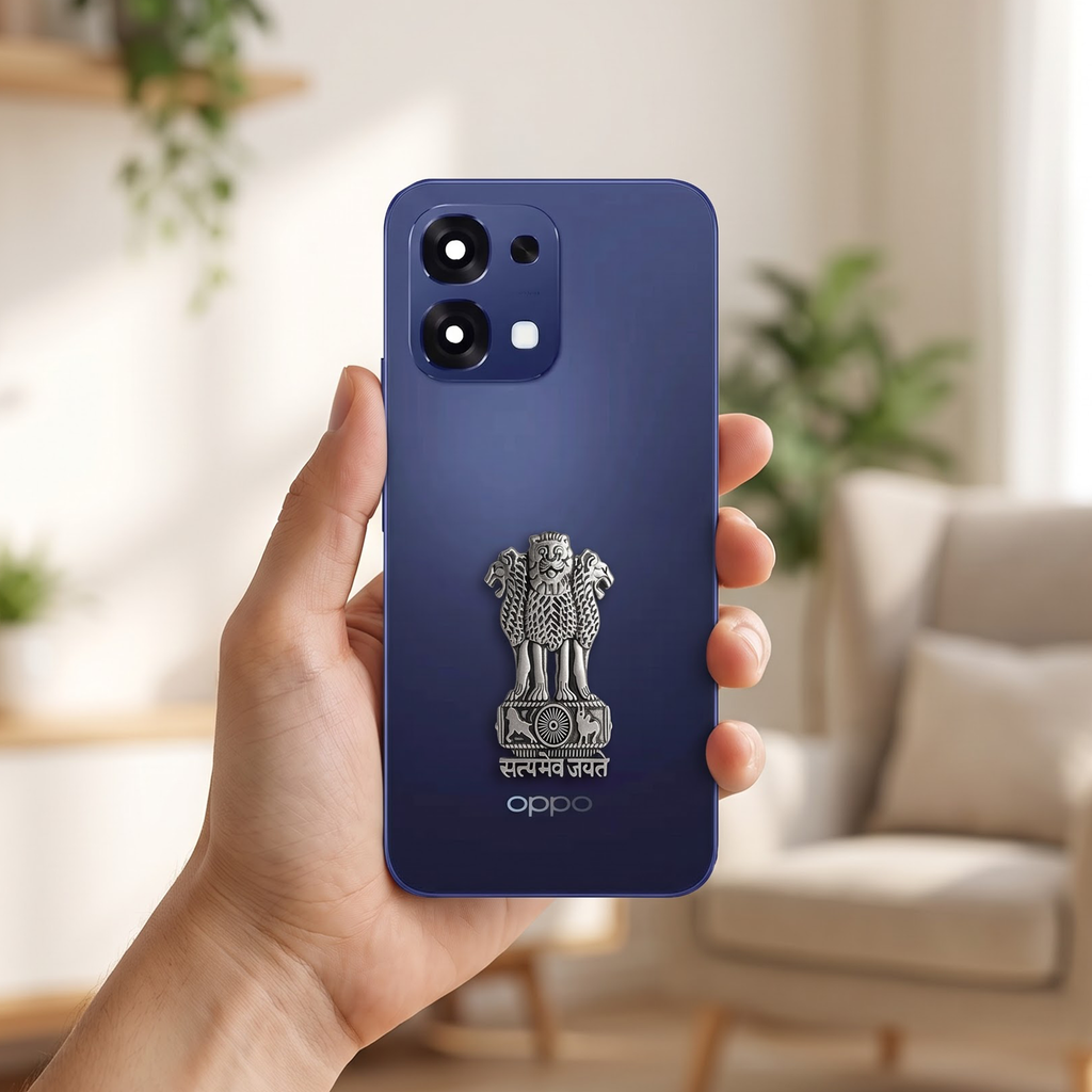 OPPO F31 5G Compatible Satyamev Jayate 3D Metal Emblem Sticker