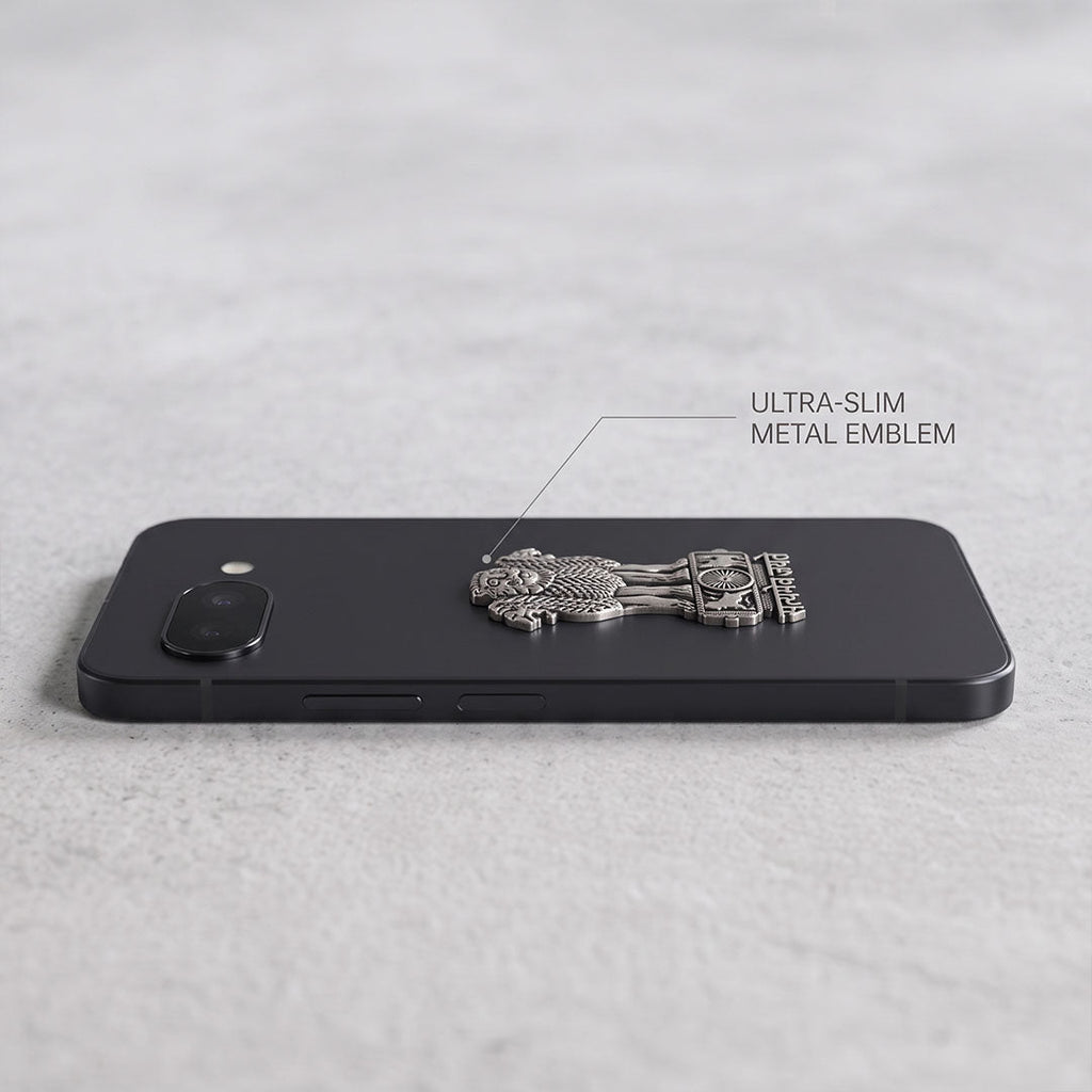 Google Pixel 9a 5G Compatible Satyamev Jayate 3D Metal Emblem Sticker