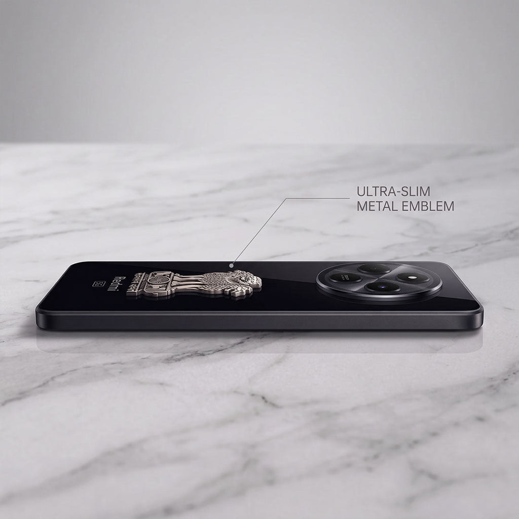 Redmi 14c 5G Compatible Satyamev Jayate 3D Metal Emblem Sticker