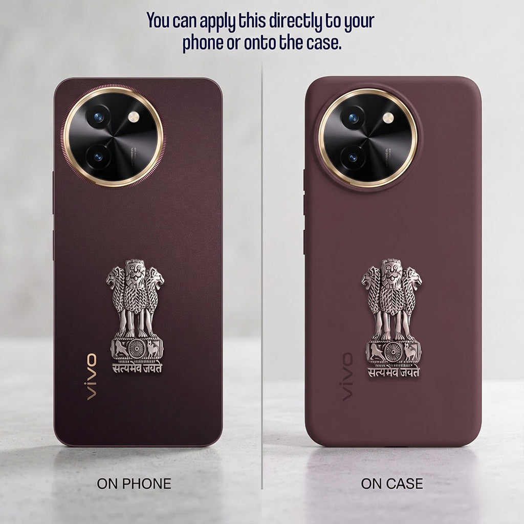 Vivo T3x 5G Compatible Satyamev Jayate 3D Metal Emblem Sticker