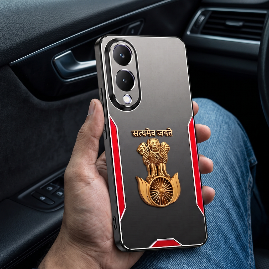 Vivo Y28 5G Satyamev Jayate 3D Metal Aluminium Back Case