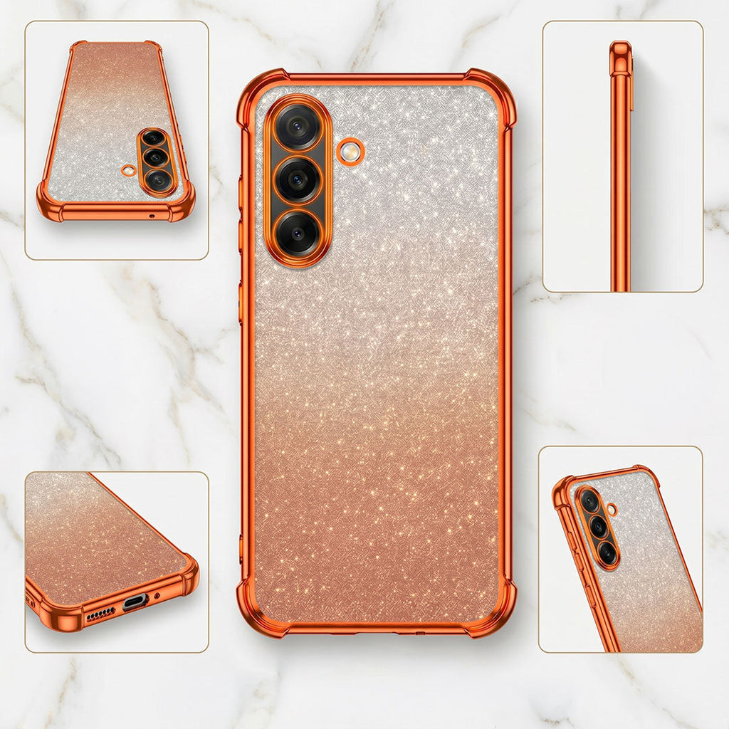 Samsung Galaxy A36 5G Luxury Shockproof Shimmer Airbag Cosmic Orange Case