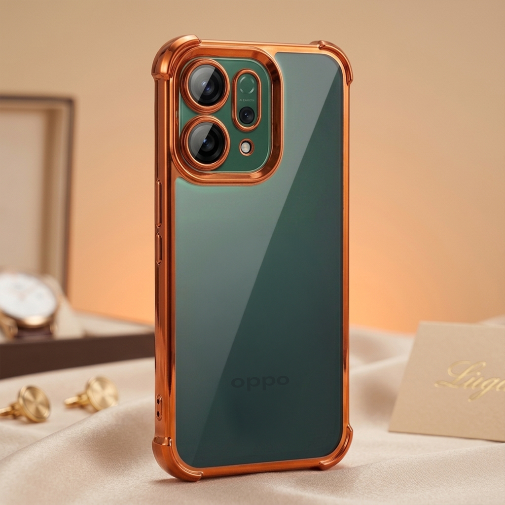 Oppo Reno 14 5G Premium Shockproof Transparent Airbag Cosmic Orange Case