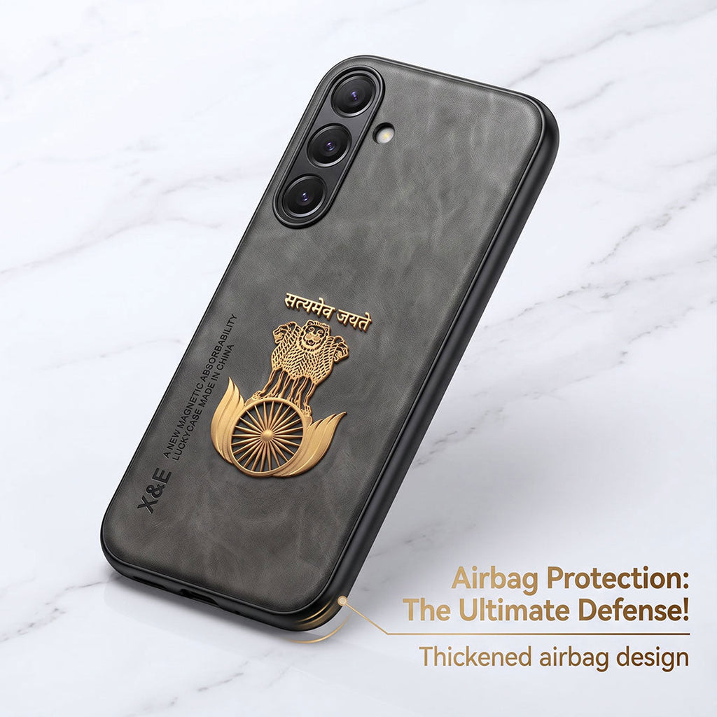 Samsung Galaxy A35 5G Satyamev Jayate Comfortable Leather Phone Case