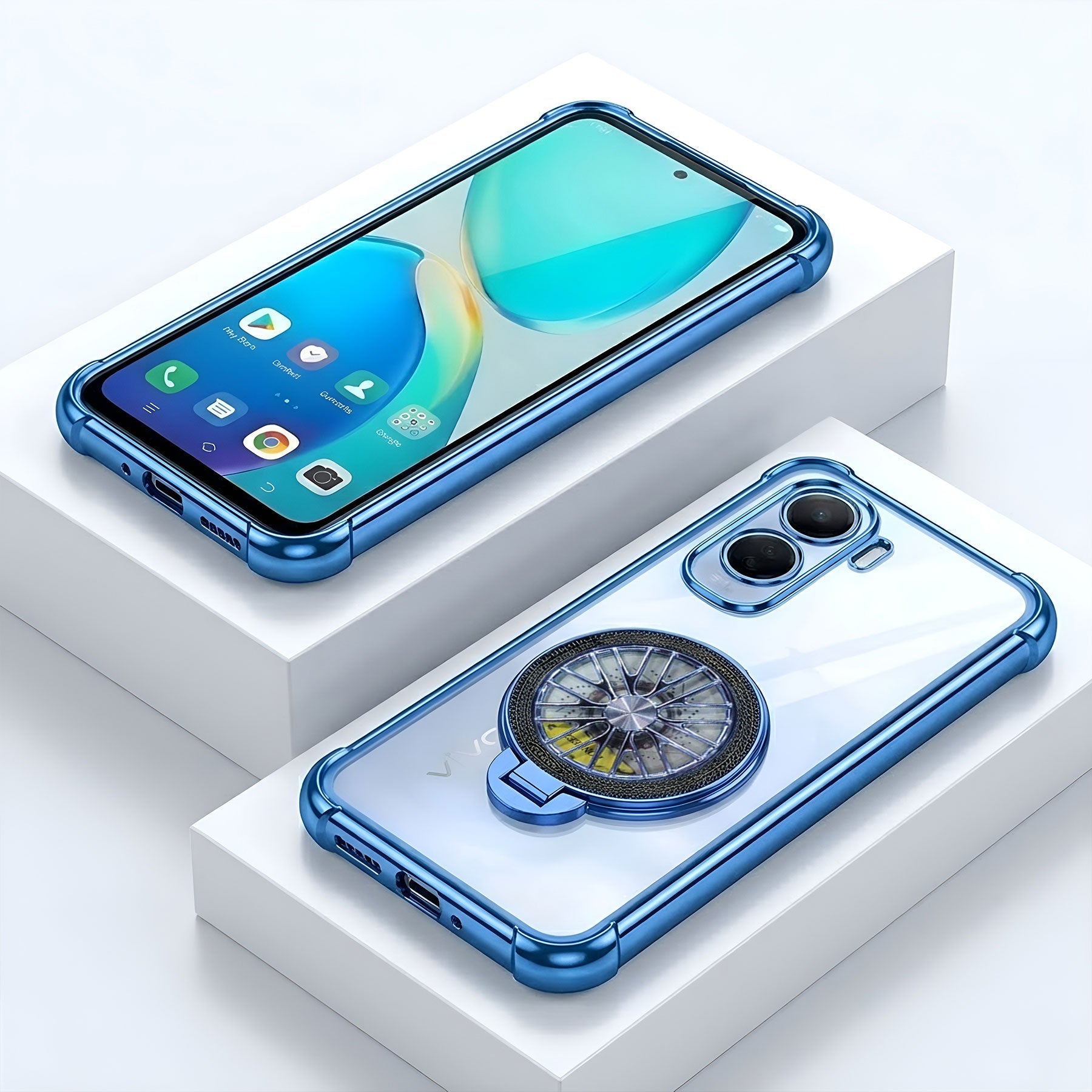 Vivo T5 Pro 5G Premium Stress Buster Wheel Rotating Shockproof Airbags Case