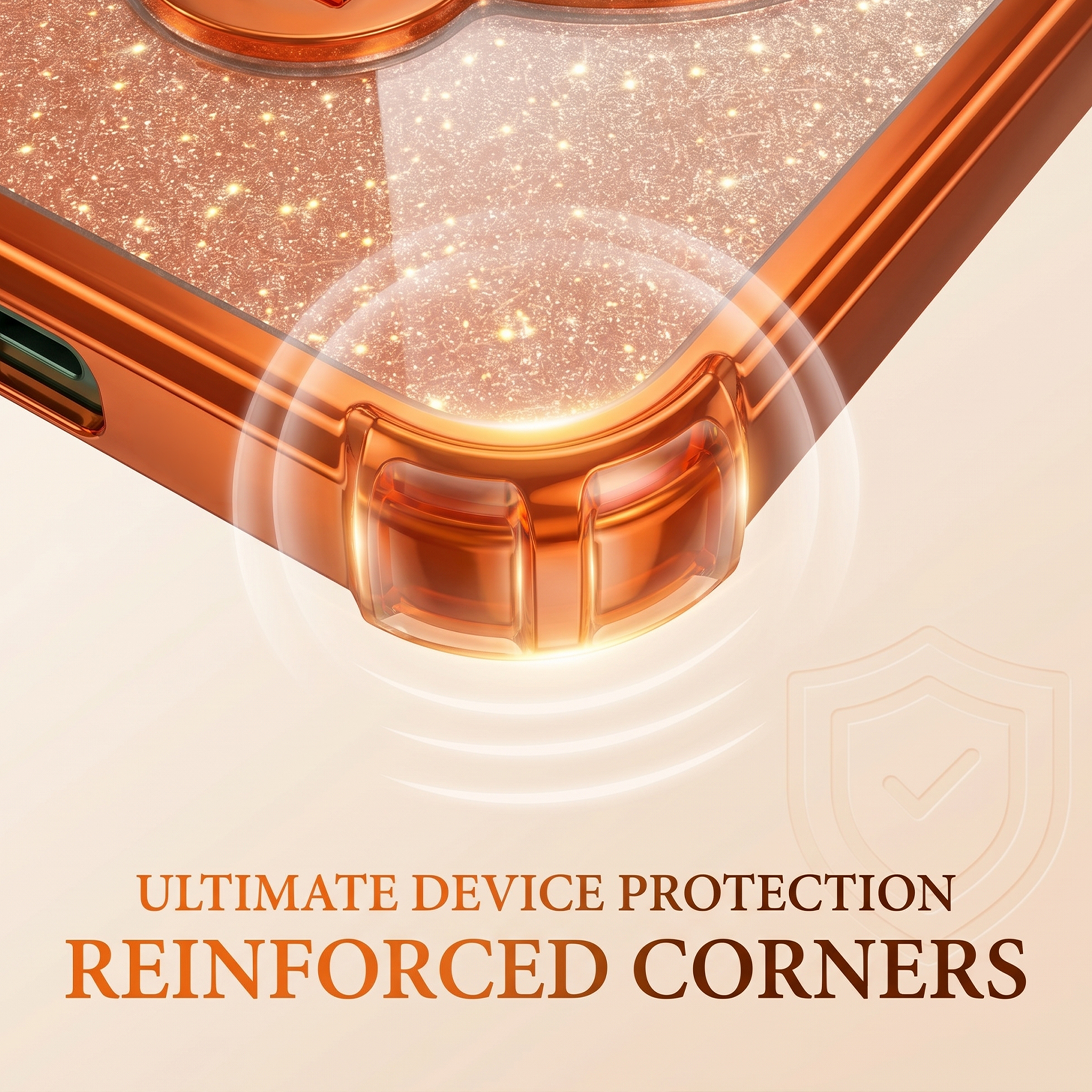 Vivo V60 5G Invincible Bracket Ring Stand Shimmer Airbag Cosmic Orange Case