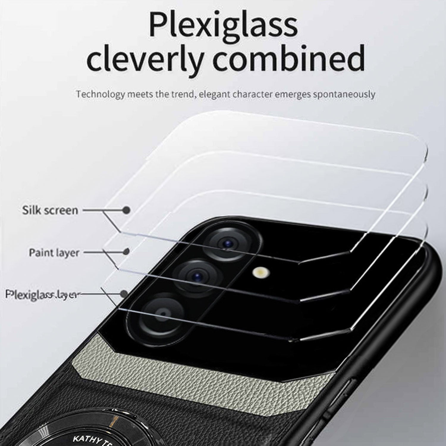 Samsung Galaxy A56 5G Original Luxury Leather Lens Magnifier Ring Stand Case