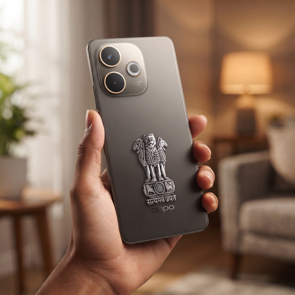 OPPO A5 Pro 5G Compatible Satyamev Jayate 3D Metal Emblem Sticker