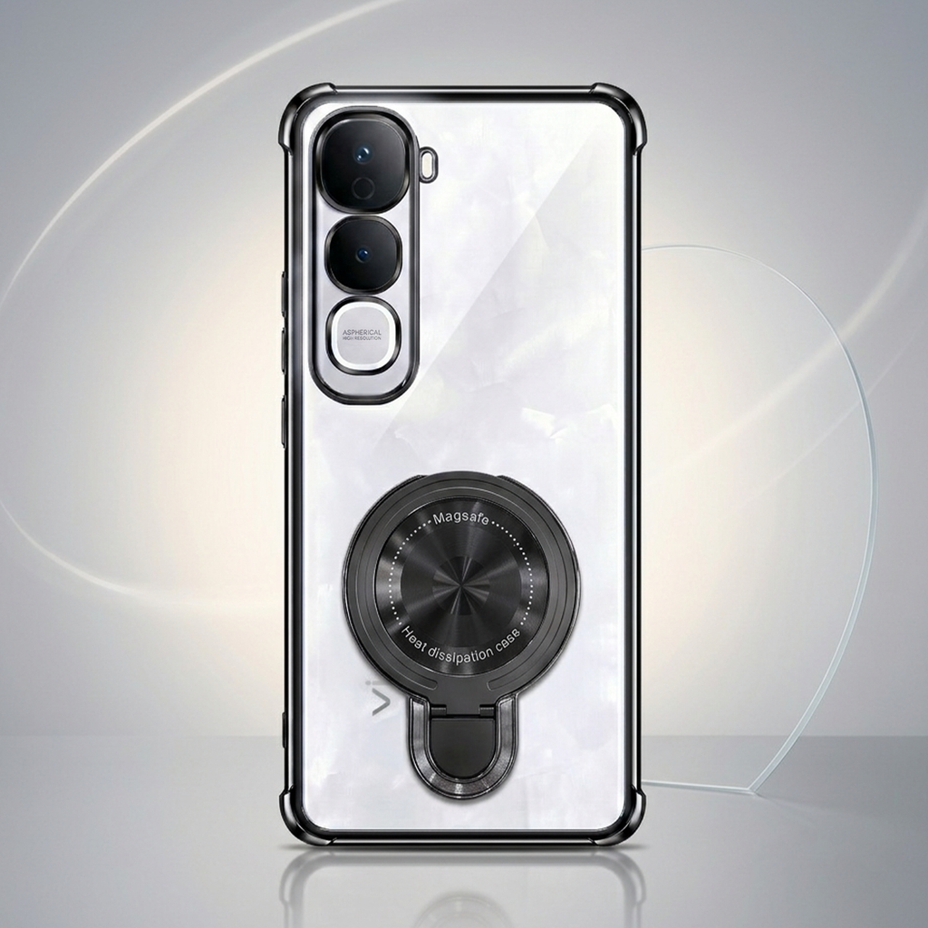 Vivo Y400 Pro 5G Luxury Four Corner Invincible Bracket Ring Stand Case