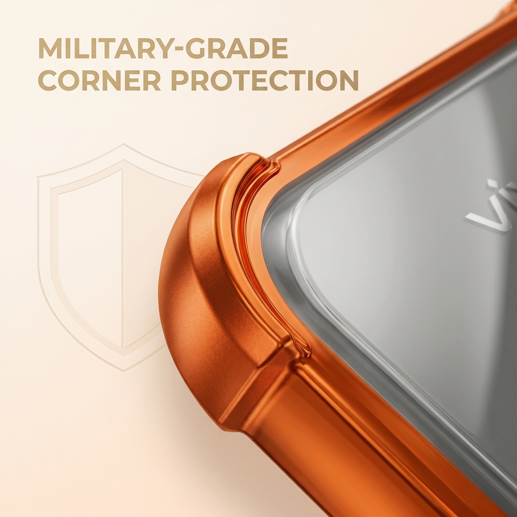 Vivo v40 Pro 5G Premium Shockproof Transparent Airbag Cosmic Orange Case